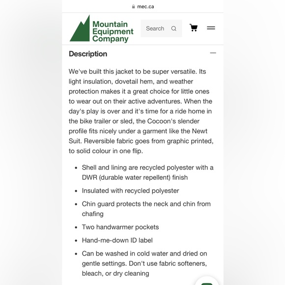 MEC reversible cocoon jacket - Picture 6 of 6